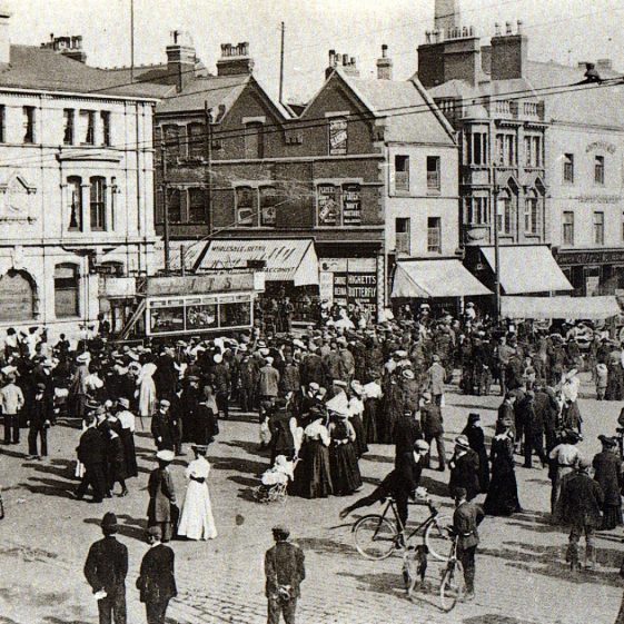 Old black and white photo of Mansfield Market Place in the 1900s | Courtesy of D. Hill